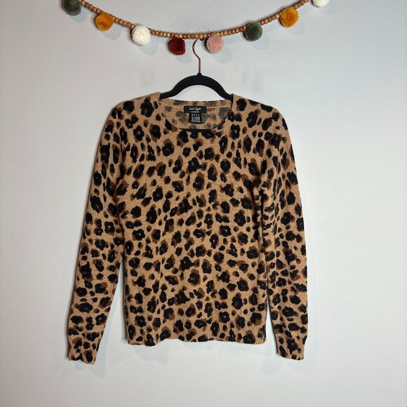 Lord & Taylor leopard print cashmere sweater - Picture 1 of 4